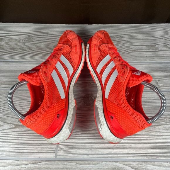 Adidas Bright Orange Womens Running Shoe Adizero Adios Solar Red Sneaker Size 8 - Picture 7 of 10